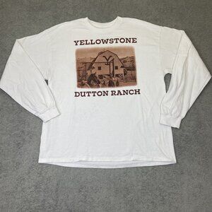 Yellowstone‎ Dutton Ranch Long Sleeve T Shirt Size XL White